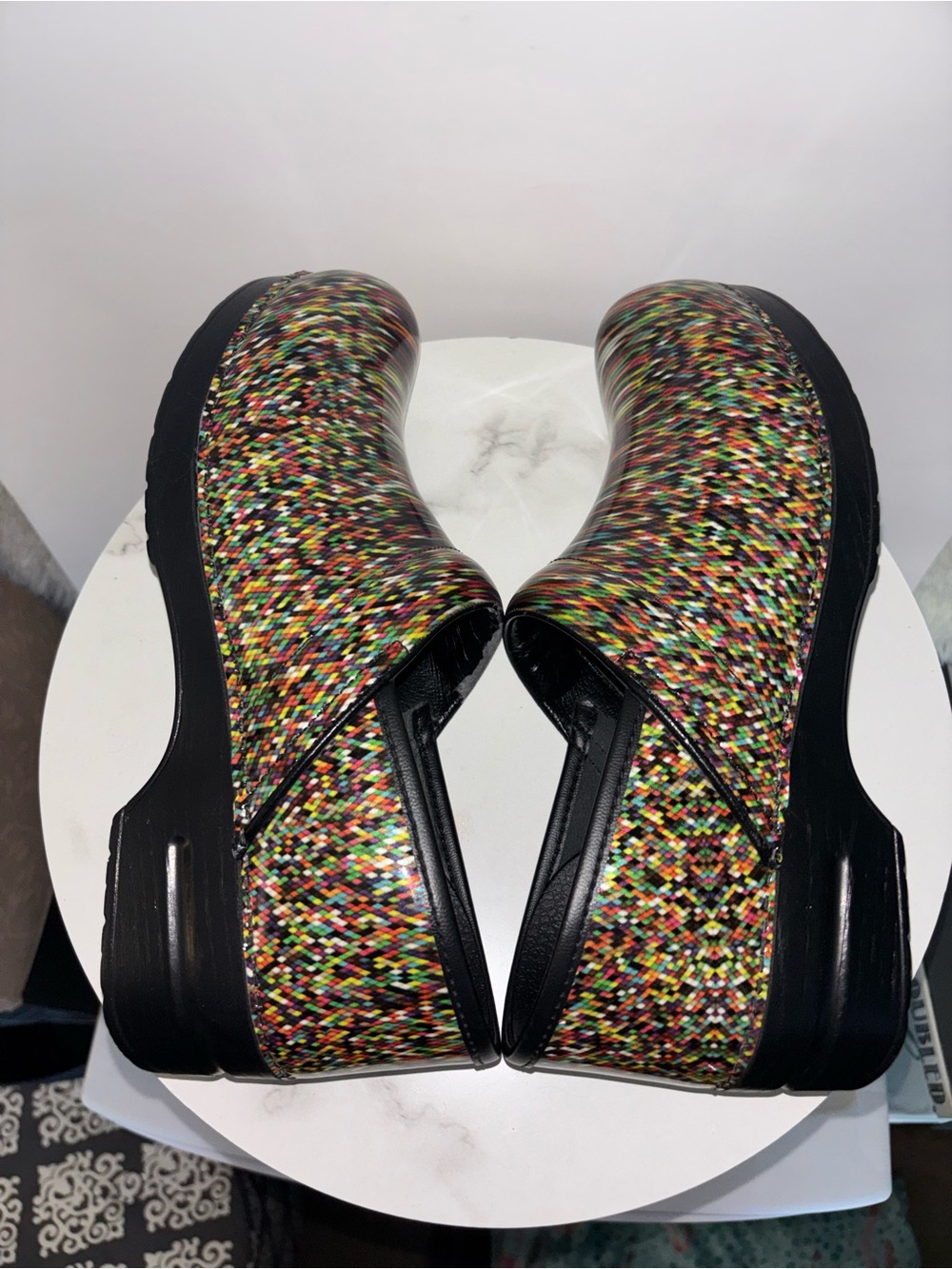 Dansko Rainbow Striped Patent Clogs size 11 NWOT - Picture 8 of 12